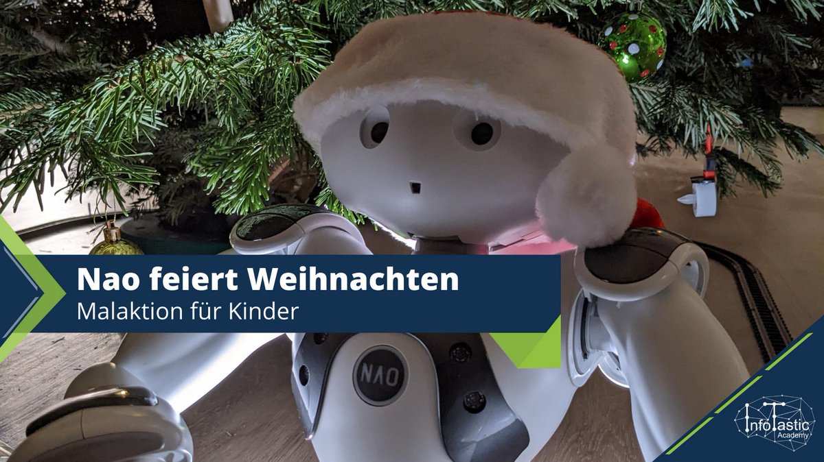 Wie feiert #Roboter #Nao #Weihnachten? Schnappt Euch Stift &amp; Papier und bringt Eure gemalten Werke bis zum 16.12. in die #InfoTastic Academy in #Attendorn oder schickt sie an weihnachten@infotastic.academy.