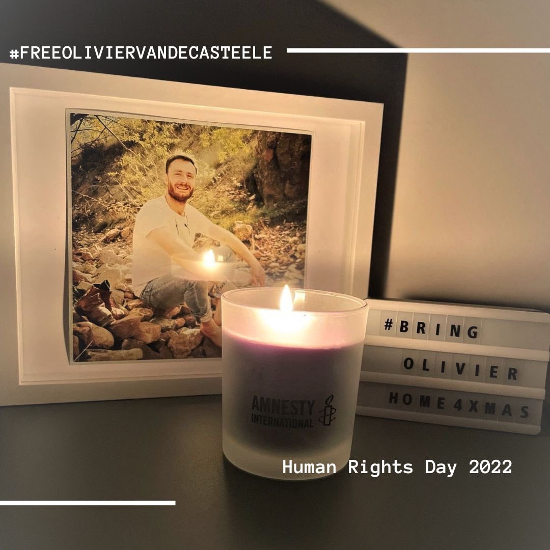 FreeOlivierVDC's tweet photo. On #HumanRightsDay 2022, we focus on #dignity #freedom #justice something #OlivierVandecasteele has been denied for #290days = 9,5 months. We ask everyone to help us defend Olivier’s human rights Together we can save him ! 🇧🇪 #Belgium4Olivier #FreeOlivierVandecasteele #NotATarget https://t.co/MPpwZYAuv8
