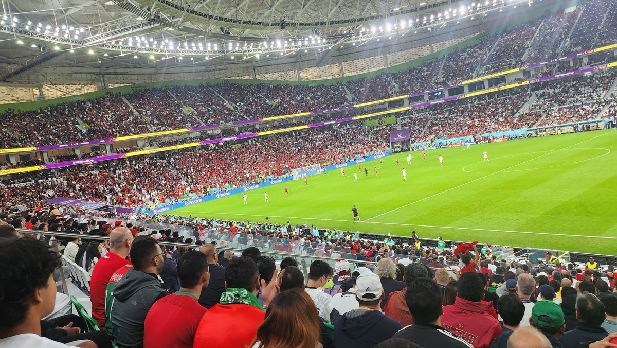 KKariisa's tweet photo. Here taking in all the Portugal 🇵🇹 vs. Morocco 🇲🇦 action. #FIFAWorldCup https://t.co/RoN6PkpFGM