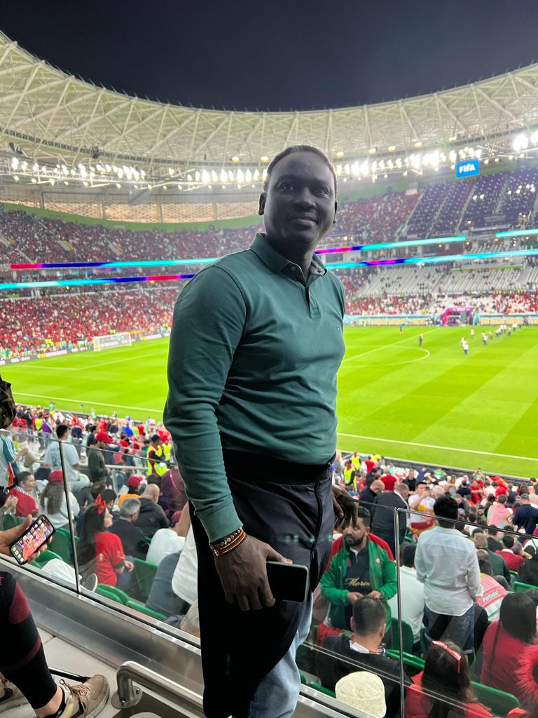 KKariisa's tweet photo. Here taking in all the Portugal 🇵🇹 vs. Morocco 🇲🇦 action. #FIFAWorldCup https://t.co/RoN6PkpFGM
