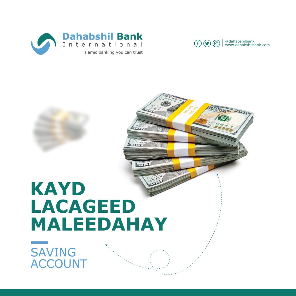 dahabshilbank's tweet photo. Habka ugu weyn ee lacag lagu tabco waa inaad leedahay kayd (Saving Account), Dahabshil Bank waxa uu kuu fududaynayaa inaad samaysato kayd maaliyadeed.

#Somalia #Somaliland https://t.co/Ot3kGOgPKe