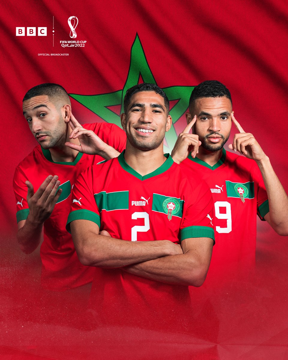 BBCSport's tweet photo. MOROCCO ARE THROUGH! 🎉

They're the first African nation EVER to reach a World Cup semi-final! 💗

#BBCFootball #BBCWorldCup https://t.co/jcnfWZxi3C