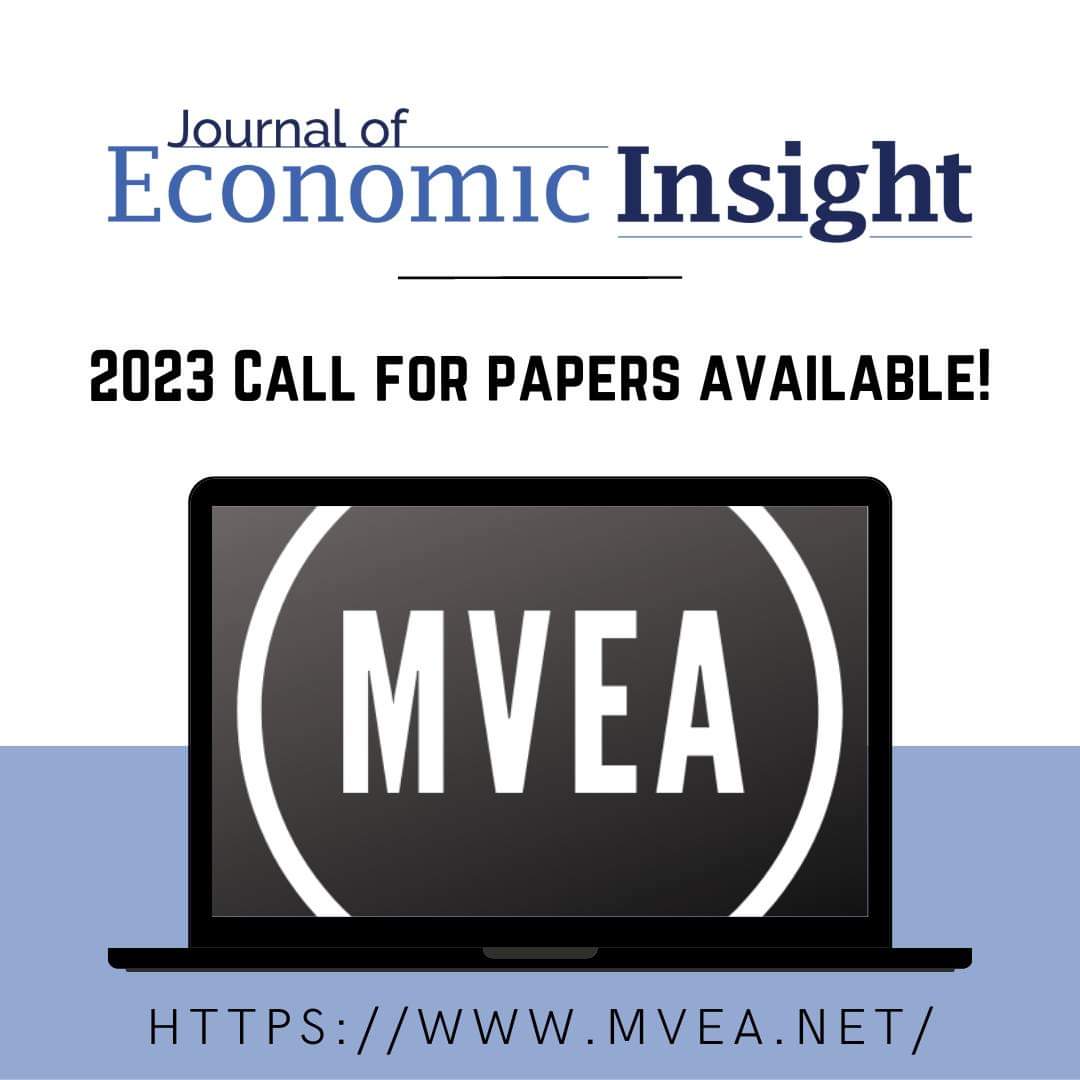 mvea_econ's tweet photo. Whether you presented at our annual or conference or not, we want to see your research!  Please submit your work to the Journal of Economic Insight. 

Submission Fee: $50
($25 for annual conference papers)

Check out the call for papers online:
https://t.co/QoIhGtJjjb https://t.co/QCtA4f5ieV