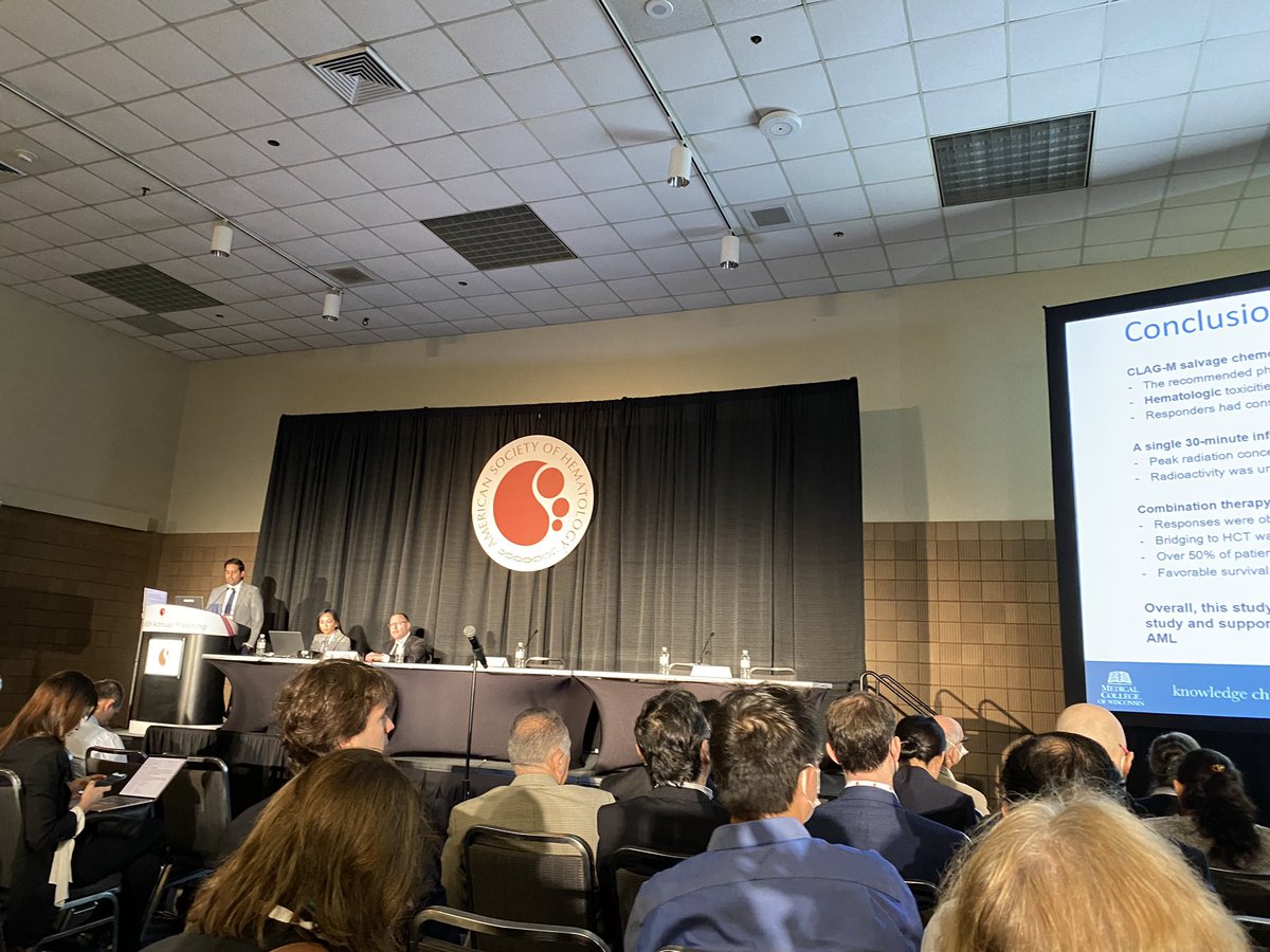 Sameem Abedin presenting on Lintuzumab - great study! @MedicalCollege #ASH22