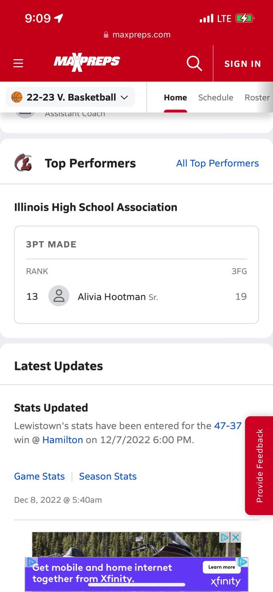 Congrats to <a href="/alivia_hootman2/">Alivia Hootman</a> on a great start to the season for Lewistown girls Bball. Good squad when they are all healthy. #309
