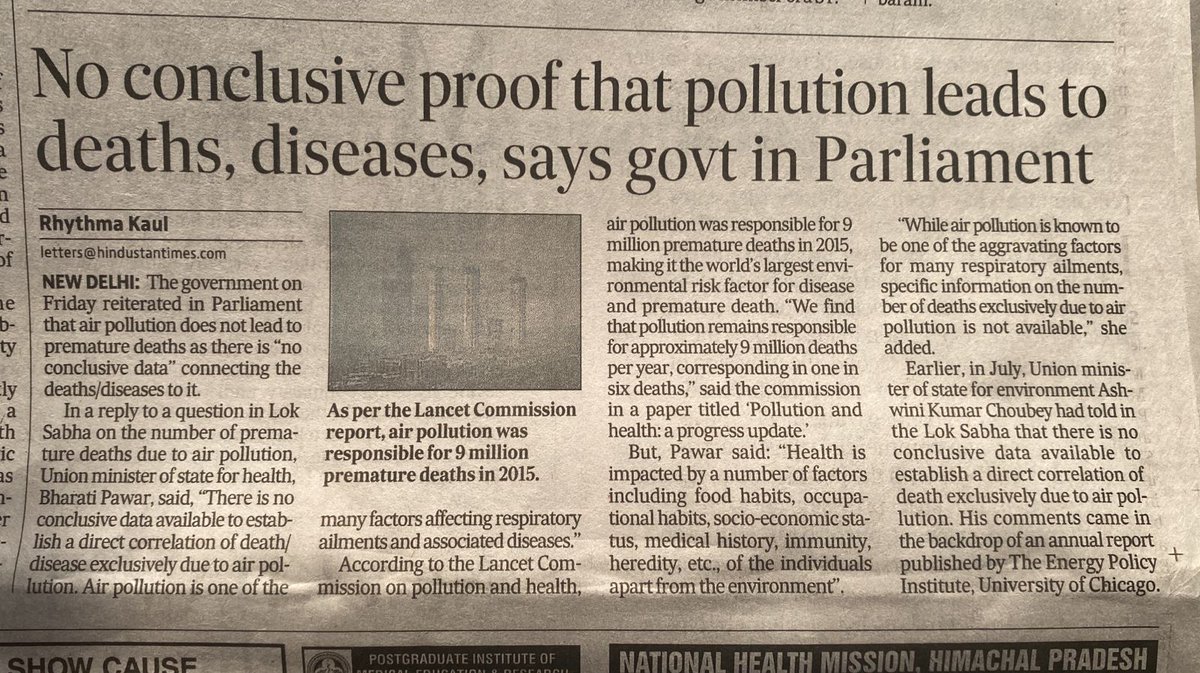 cleanAirBharat's tweet photo. @DrBharatippawar 

Request you to please commission studies on role of environment triggers such as pollution leading to premature deaths. 

@MoHFW_INDIA
@moefcc
@DrTedros
@WHO
@DrMariaNeira
@LancetGH 
@RamblingBrook https://t.co/xTHyODDCBP