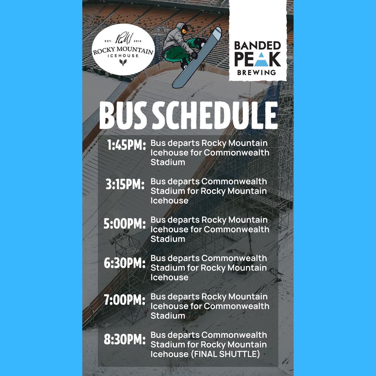 icehouseyeg's tweet photo. We are opening at NOON today for all the BIG AIR World Cup fans to eat/drink pre (and post) #ShredTheNorth festivities!

Our friends @BandedPeak_Brew have arranged for a FREE shuttle!

Book a table: 780-424-3836

#Shredmonton #StyleExperience #YegDT #YegEvents #Yeg #YegWinterCity https://t.co/MRUmLM3OCZ