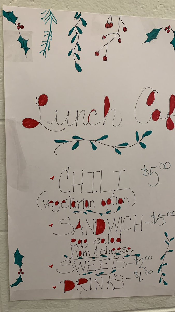 Lunch cafe starts at 12:30 at Prince Charles Public School.