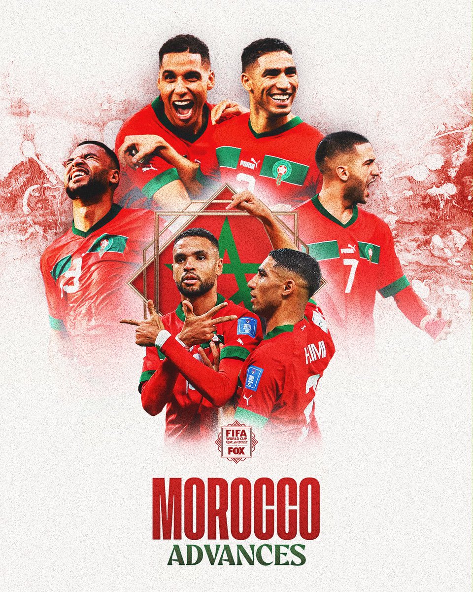 MOROCCO IS MOVING ON TO THE SEMIFINALS FOR THE FIRST TIME IN HISTORY 🇲🇦🙌