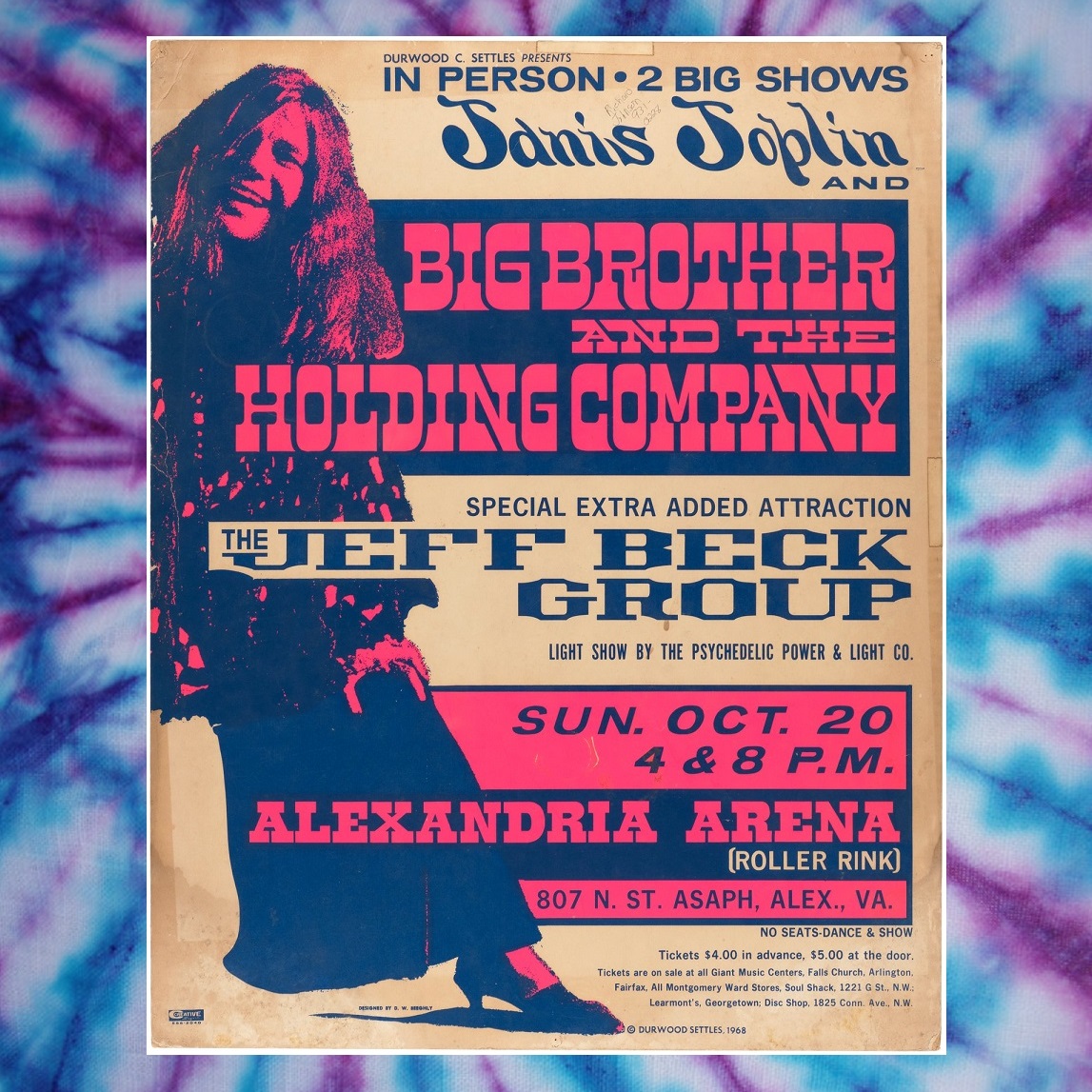 HakesAuctions's tweet photo. SOLD FOR $11,239! @HakesAuctions sold this #rare @JanisJoplin #blacklightposter for a 1968 @BBHC #Alexandria #Virginia concert &amp; would ❤️ to sell another. Downsizing your #concertposters? Contact Hake's today! ☮️☮️☮️
#JanisJoplin #BigBrotherAndTheHoldingCompany #psychedelic https://t.co/vQkVkufryb
