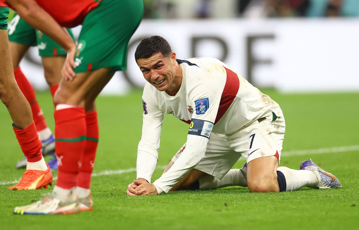 sportbible's tweet image. Cristiano Ronaldo is in tears. Heartbroken.