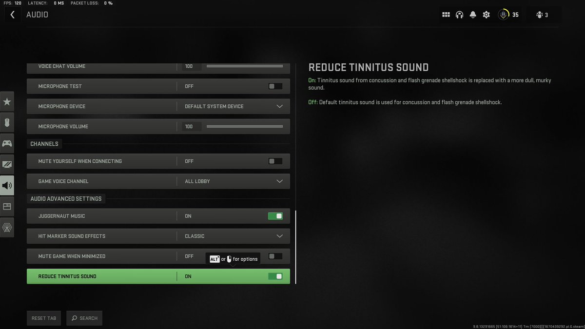 Idea: Adding a 'reduce tinnitus sound' option. A lot of the high pitched sound changes like knifing or reinforcing are not pleasant to hear and can negatively impact hearing in the future. E.G: MW2 has a feature that dulls the highs of certain sounds without impacting gameplay.