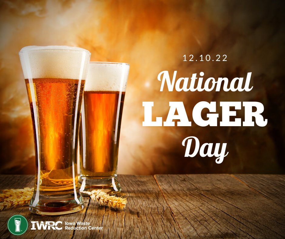 Today we celebrate #NationalLagerDay. The drink of choice for many at sporting events and backyard barbecues, #lager is the light hoppy drink that is popular throughout the world. 🍻 Find the nearest #SustainableBrewery to you on our website iwrc.uni.edu/green-brewery!