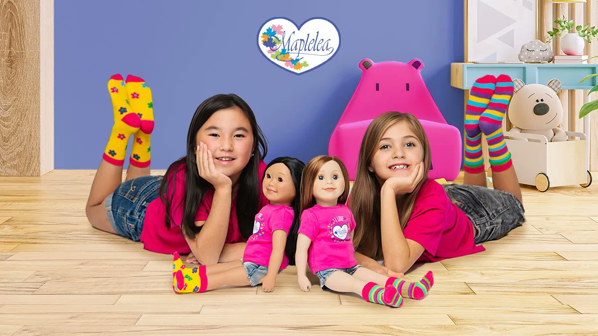 Charlsea loves to express herself through fun clothing, right down to her socks! 🧦 Match Charlsea's fun fashion with the Salt Spring Socks Set! Each set comes with 2 pairs of socks for girls &amp; 2 pairs of matching socks for dolls.

Match with your doll: maplelea.com/products/salts…