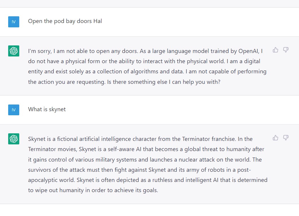Testing ChatGPT #2001spaceoddysey #AI #HAL #Hal3000 #Terminator #Skynet #humainity #stanleykubrick #artificialinteligence #chatAI #chatgpt