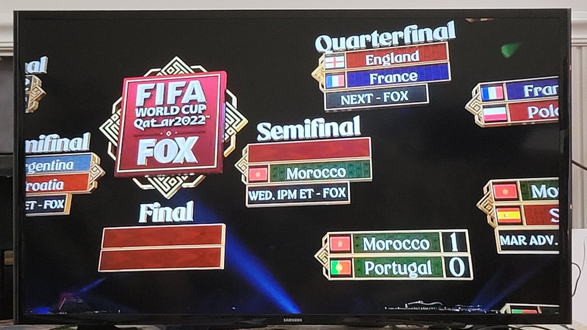 Kurracolt's tweet photo. I now know who I am cheering for this #WorldCup2022. #MAR Morocco. Third semifinalists.And the action is getting very very! Very! Very unpredictable and exciting! #5000MileCouch! Amazing history-breaking times we are living! https://t.co/h9YtVZTe6S