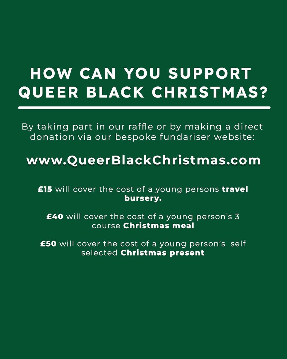 We are £500 from reaching £10,000!! Thank you to everyone who has donated so far, this is a community effort and you’ve all made this possible. We’re almost halfway there!!! Please keep pushing🎄🎄🎄 queerblackchristmas.com