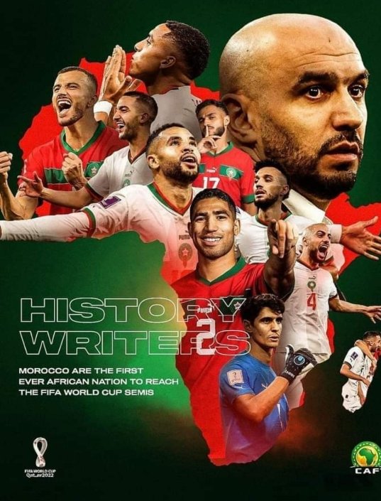 BelayASZ's tweet photo. What a great game, Morocco 🇲🇦🇲🇦?! What a heart warming &amp; winning mentality !! CONGRATS Morocco, CONGRSTS Africa!! https://t.co/JL625D6wXI