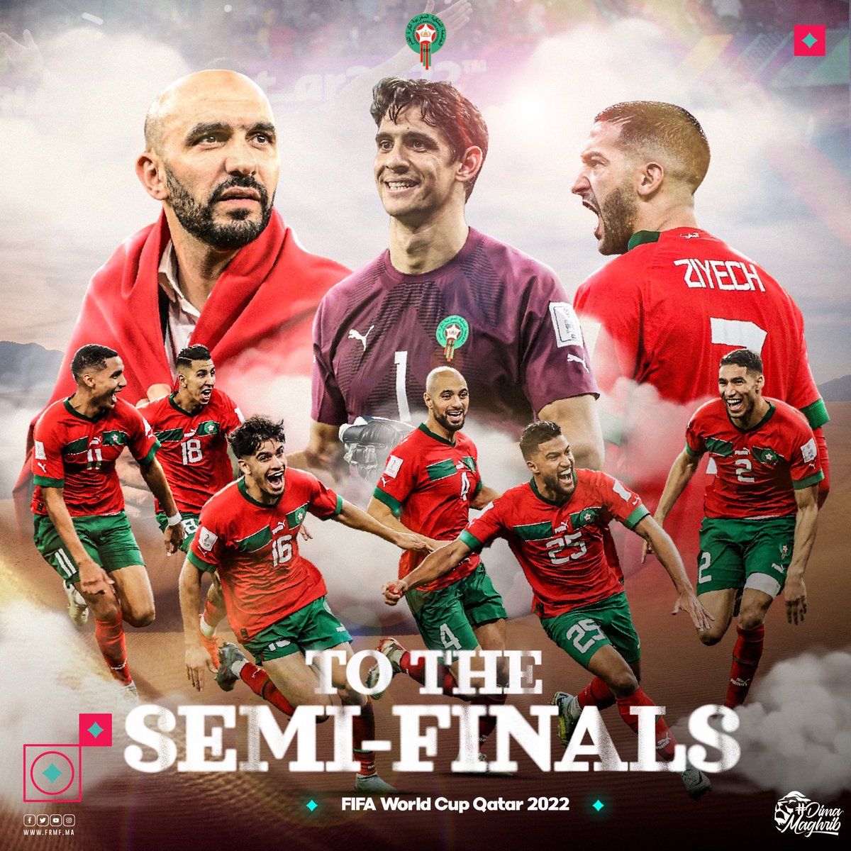 #المستحيل_ليس_مغربيا
إلى نصف النهائي 🤩

#DimaMaghrib 🇲🇦  #TeamMorocco #FIFAWorldCup @pumafootball