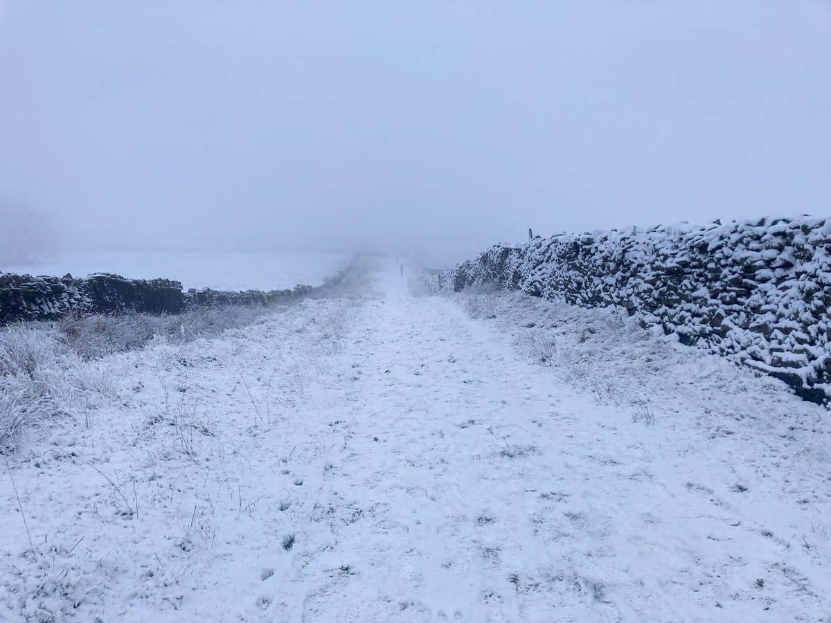 As far as race conditions go, today was perfect. 🥰
21 miles on the hills around Hebden Bridge in the fresh snow. 
Such a great day of running!