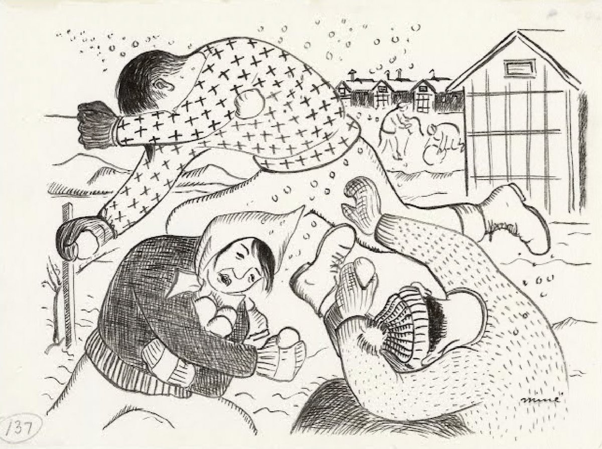 Snowball fight, Central Utah Relocation Project, Topaz, Utah

by Miné Okubo (1912-2001) 1942-44
<a href="/jamuseum/">JANM</a> bit.ly/3VTMcYQ