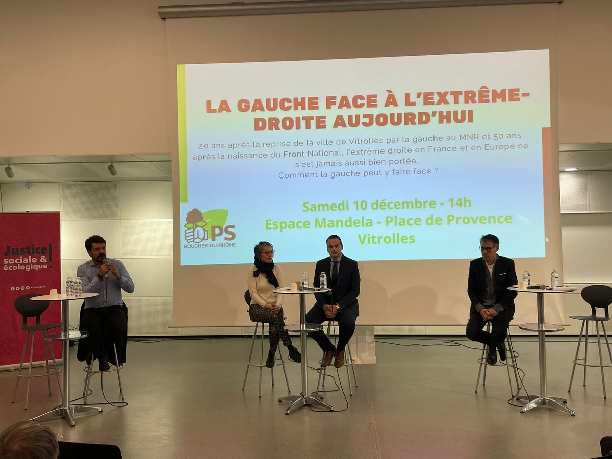NinuweDescamps's tweet photo. Très instructive journée sur le thème « la gauche face à l’extrême droite aujourd’hui » à #Vitrolles

20 ans après la reprise de la mairie par la gauche aux Megret, nécessaire moment d’interrogation et d’échange que nous nous devons d’avoir

Merci à @faureolivier pour sa présence https://t.co/zsy5ZjPEm5