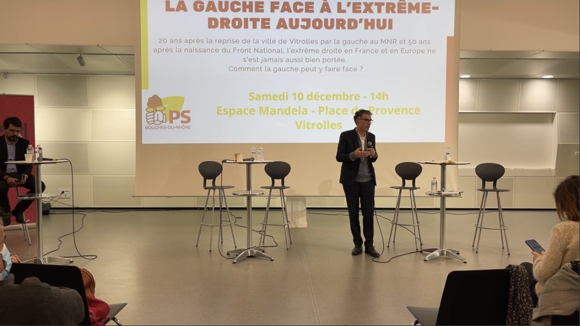 NinuweDescamps's tweet photo. Très instructive journée sur le thème « la gauche face à l’extrême droite aujourd’hui » à #Vitrolles

20 ans après la reprise de la mairie par la gauche aux Megret, nécessaire moment d’interrogation et d’échange que nous nous devons d’avoir

Merci à @faureolivier pour sa présence https://t.co/zsy5ZjPEm5