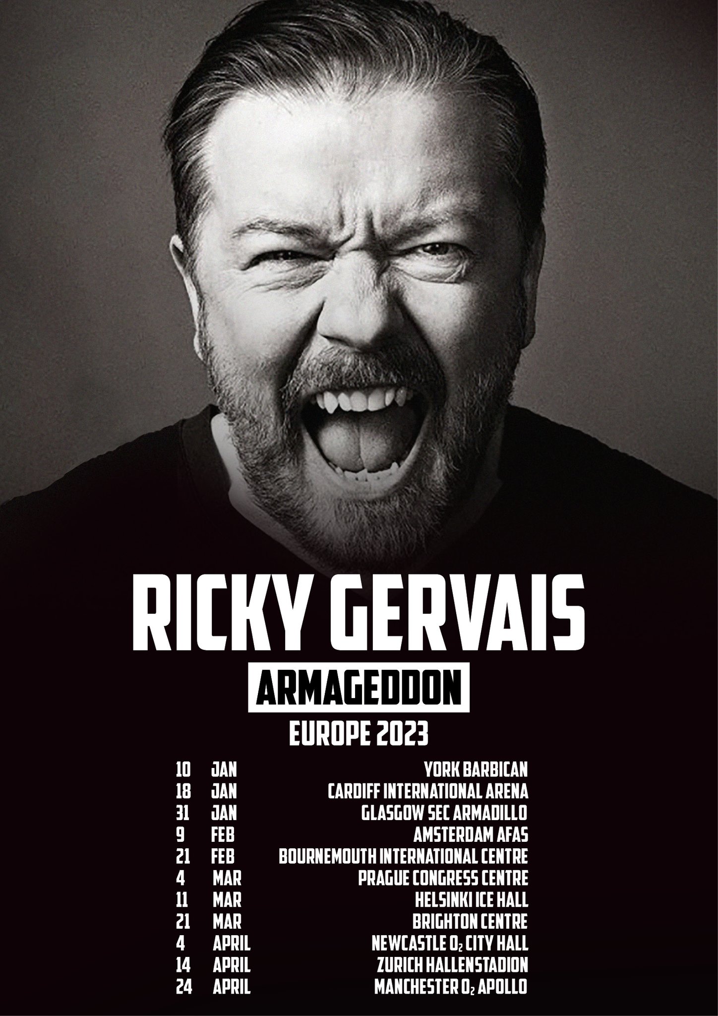 Ricky Gervais on Twitter "Heads Up! A few more UK and European 