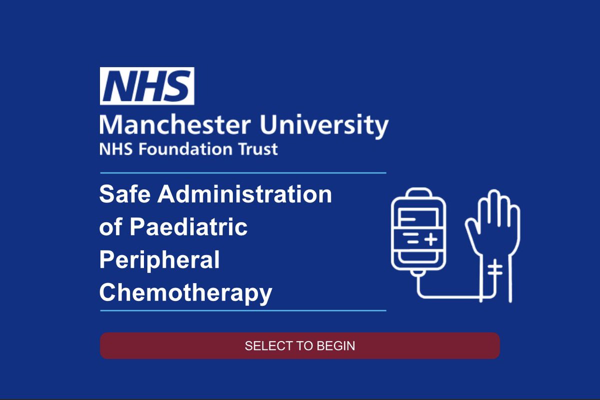 New Module!! This module has been developed for identified medical staff within paediatric haematology and provides the theoretical knowledge to safely administer peripheral vinca alkaloids to children. learninghub.mft.nhs.uk/course/view.ph…