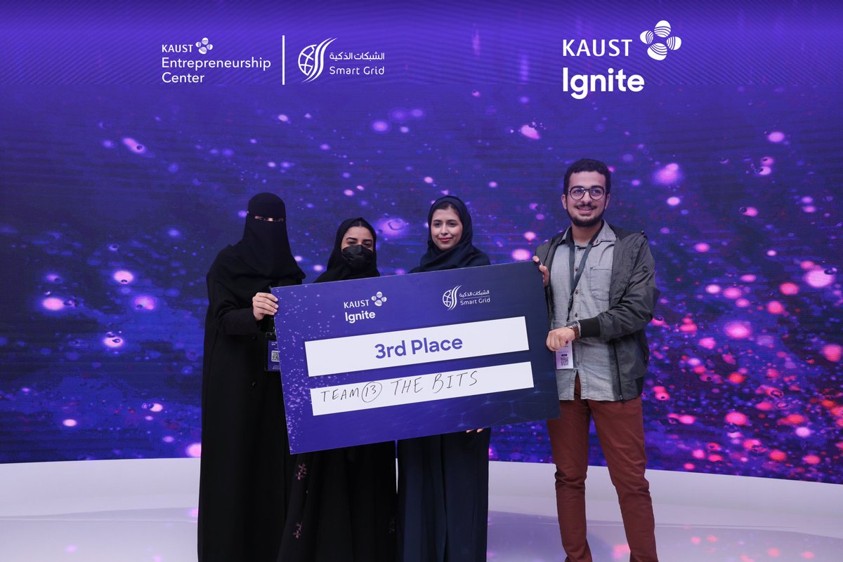 SASG_KSA's tweet photo. بعد يومين من العمل المبتكر، أعلنا عن الفرق الثلاث الفائزة بتحدي #KAUSTIgnite، وهم:
المركز الأول: فريق قطرة ماء.
المركز الثاني: فريق واعي.
المركز الثالث: فريق بيتس.

شكراً لكل المشاركين والمدربين والمحكمين على مشاركتهم، وتابعونا في قادم الأيام لمعرفة المزيد عن الحلول الفائزة. https://t.co/NfCisahvLO