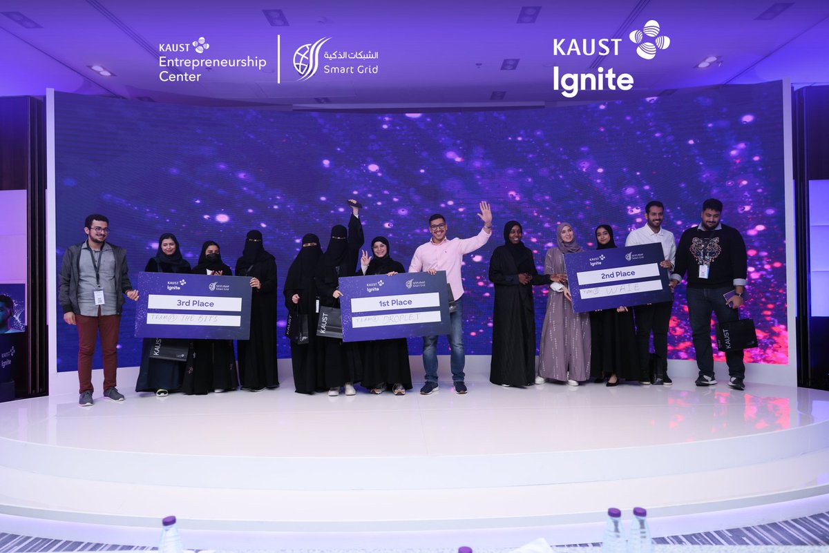 SASG_KSA's tweet photo. بعد يومين من العمل المبتكر، أعلنا عن الفرق الثلاث الفائزة بتحدي #KAUSTIgnite، وهم:
المركز الأول: فريق قطرة ماء.
المركز الثاني: فريق واعي.
المركز الثالث: فريق بيتس.

شكراً لكل المشاركين والمدربين والمحكمين على مشاركتهم، وتابعونا في قادم الأيام لمعرفة المزيد عن الحلول الفائزة. https://t.co/NfCisahvLO