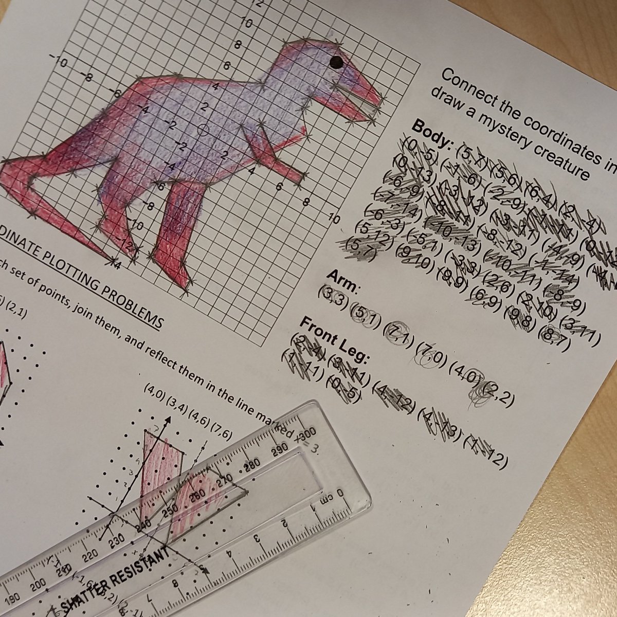 BucksburnMaths's tweet photo. Plotting coordinates with #s2maths. The "mystery creature" task proved a popular warm up task. https://t.co/csEmDlzuJI
