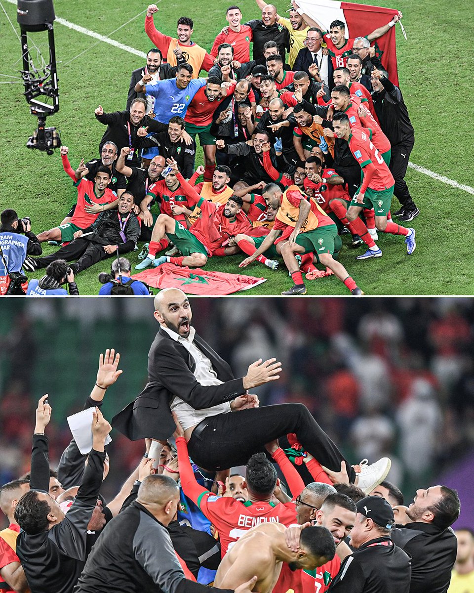 Morocco topped a group that featured Croatia and Belgium. They eliminated Spain and Portugal in the knockout stages, becoming the first African team to reach a World Cup semifinal. No matter what happens, they're already won 🇲🇦❤️