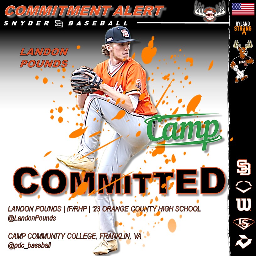 COMMITMENT ALERT!!!
A huge congratulations to '23 INF/RHP <a href="/LandonPounds/">Landon Pounds</a>  on his commitment to play at the next level for <a href="/pdc_baseball/">Camp Baseball</a>. We are so happy for you Landon.
Keep working hard!!
🦌⚾️📚⚾️🦌