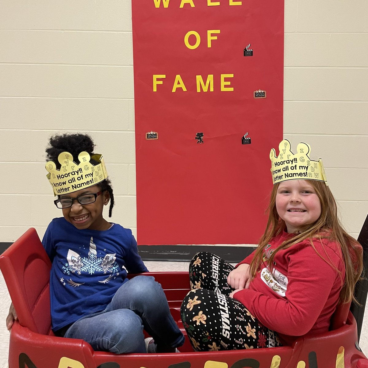 BWPrincipalHCSD's tweet photo. @BWAsstPHCSD still remembers when she was in kinder & got a wagon ride from Mrs. Wagonfield when she learned her letters! That inspired this project & now we are using rides to motivate and recognize our kinders when they learn all their letters & sounds! #BuildingStrongReaders https://t.co/TZw04I3EzQ