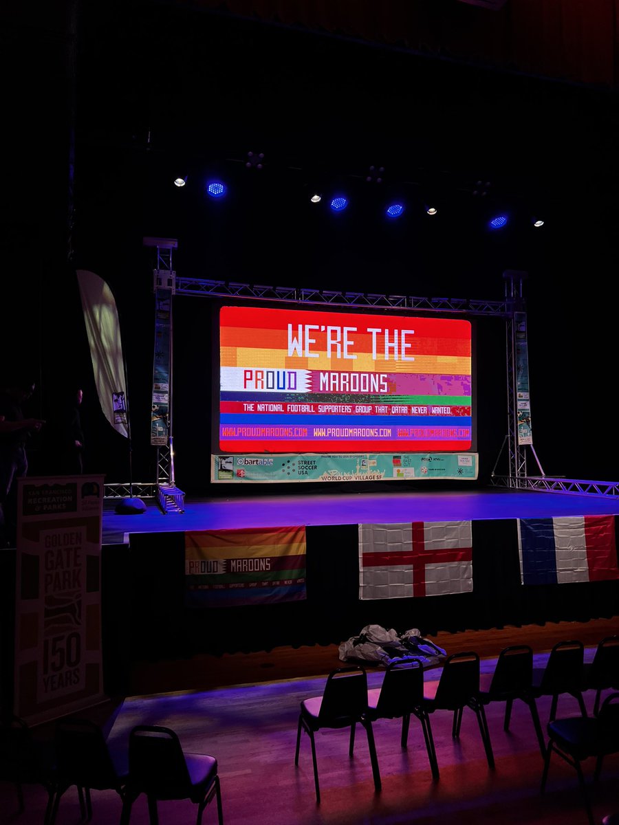 Super excited to be @thewarfield #SanFrancisco - today the #ENGFRA match will be screened here at 11:00 AM - w @RecParkSF @StreetSoccerUSA @SisterRoma @KTVU +++ #ProudMaroons