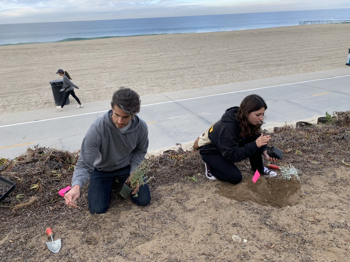 MB_Rotary's tweet photo. Manhattan Beach Rotarians and their children making Rotary Moments working alongside the Los Angeles Conservation Corps to restore the habitat for the El Segundo Blue Butterfly. https://t.co/RRiNMovkEB
