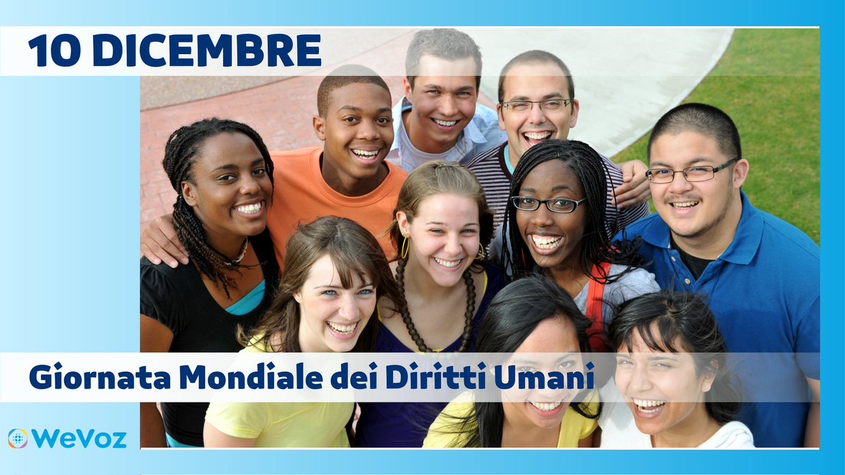 wevoz_com's tweet photo. 10 dicembre: #giornatamondialedeidirittiumani.
Questa giornata fu istituita nel 1948, anno in cui l’Assemblea Generale #ONU adottò la #DichiarazioneUniversaleDeiDirittiUmani (UDHR).
Wevoz difende quotidianamente il diritto alla #libertàdiespressione! https://t.co/fldRLqatRC