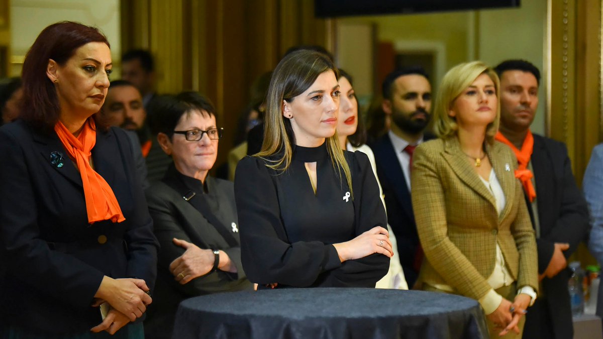 EUAmbKS's tweet photo. On International Human Right Day, I was honoured to join @KonjufcaGlauk, @albinkurti, @albulenahaxhiu_ & 🇽🇰Women Deputies at the closing ceremony of Kosovo's #16DaysOfActivismAgainstGBV campaign - #NotEvenOneMore - supported by Switzerland, @EUKosovo, @UNDP_Kosovo & @IntegraNGO. https://t.co/66Qjlc6G7a