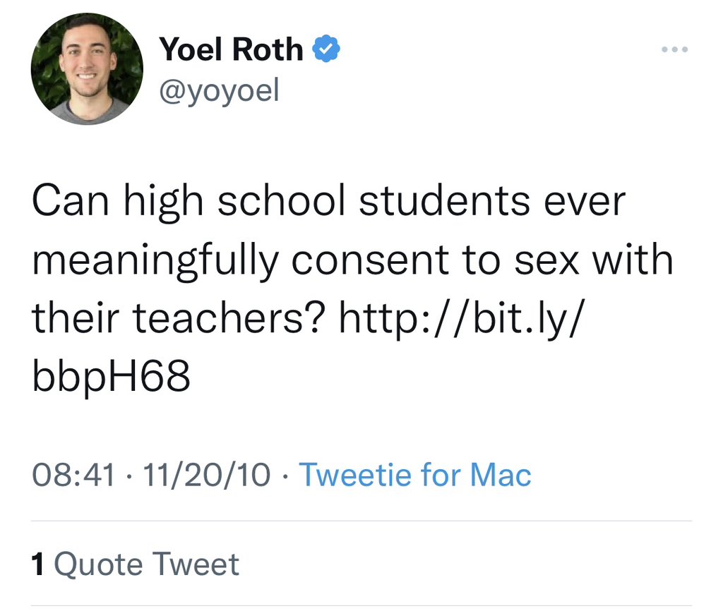 JackPosobiec's tweet photo. If only there had been some warning signs about Yoel Roth https://t.co/cH4oTDCdqO