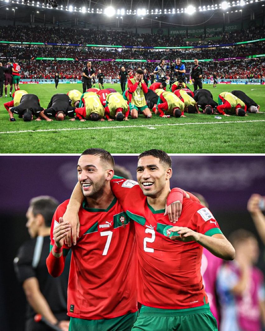 eraytee7's tweet photo. …And the world will never forget today in history of football.. Morocco 🇲🇦 took Africa on their shoulders and made us proud. A victory for the Africa continent 💯💯🤝 https://t.co/ZMdPzWbjV0