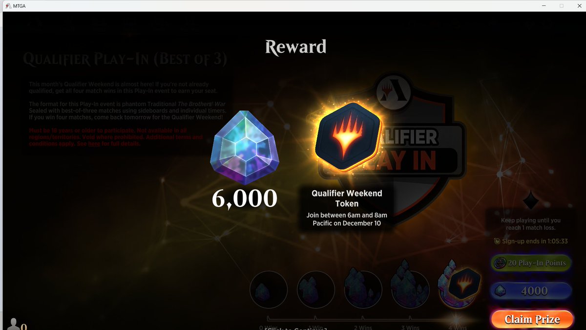 JeffSheerin's tweet photo. Decided at the last minute last night to use a play-in token to Q for today's Qualifier Weekend. Went 3-1 on the first attempt, decided to do another go round and got there the second time. #MTGArena #AlwaysBeMythic https://t.co/BtDVVfy0bq