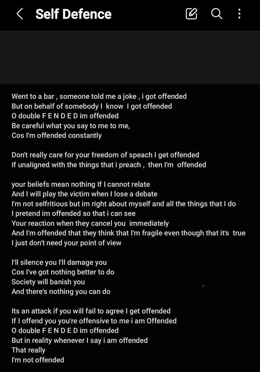 crackmothband's tweet photo. Thought I'd share the lyrics to "self defence". It's about a person who lies about being a victim to manipulate things in their favour. Weird how my brain works sometimes ๐
#punkrocklyrics #punklyrics #songlyrics #crackmoth #selfdefence #punksong #lyrics #punk #punks #punkrock https://t.co/rB7eGoLR06