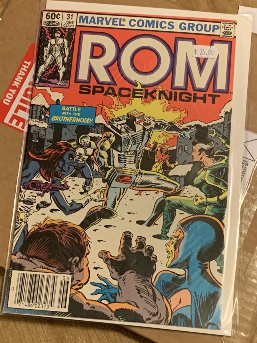 comicfoil's tweet photo. #MailCall Boom! #GotComics
Final issue of #MarvelComics ROM that I needed to complete my collection. (Also the second appearance of Rogue). Looks like Rom is moving up the priority reread list! https://t.co/SM8wkDESDe