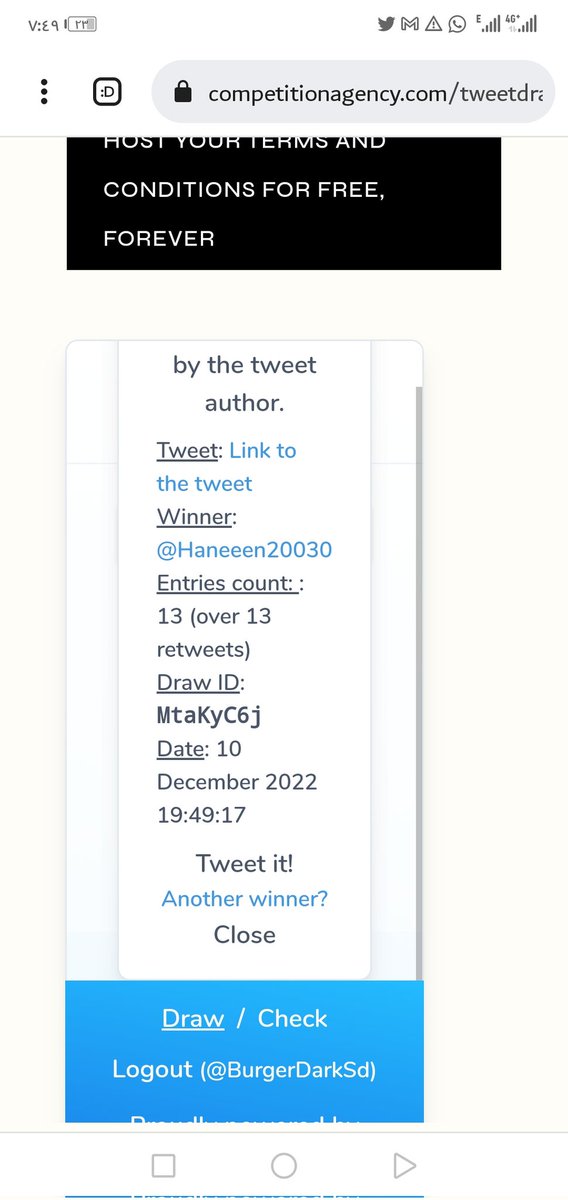 BurgerDarkSd's tweet photo. الفائز معانا بالسحب هو  @Haneeen20030  🔥
ألف مبروك عليك ولأصحابك ❤️
اتواصل معانا عبر ال DM 

خليكم لسا مفعلين الجرس 🔔 عشان الكل معانا فائز 😉
#DarkBurger https://t.co/JrI902nOvg