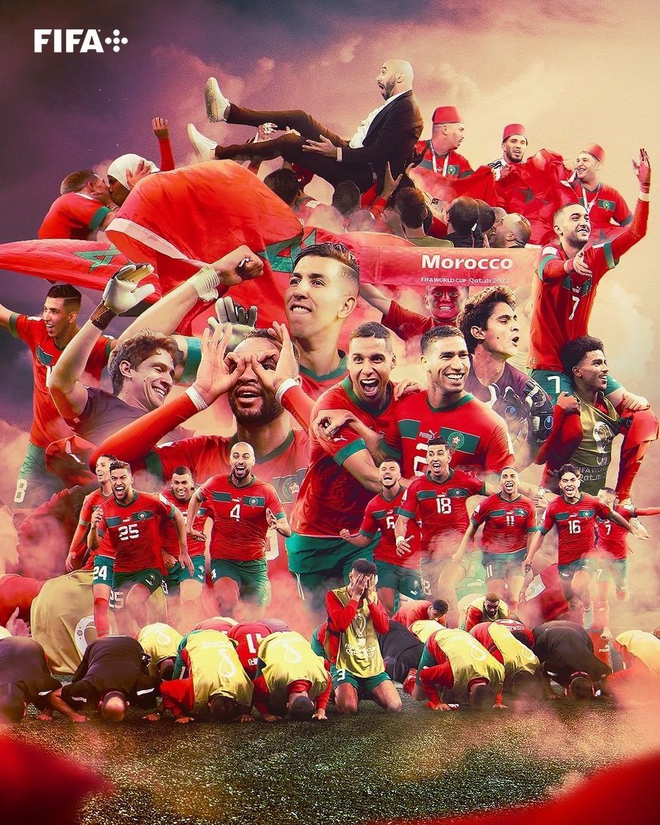 HaseebsTweets's tweet photo. History has been made
Morocco 🇲�� Becomes
1st African
1st Arab
1st Muslim Country 
That Qualifies to #FIFAWorldCup Semi Finals
Congratulations Morocco 🎉 https://t.co/u73xwIxQgk