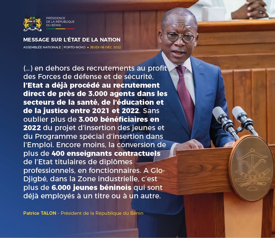 PatriceTalonPR's tweet image. Des extraits de mon message sur l&apos;état de la Nation, délivré le jeudi 08 décembre 2022, devant la représentation nationale. (PART 2)