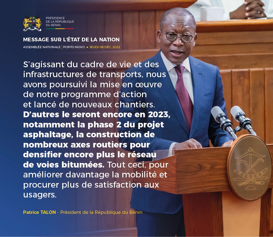 PatriceTalonPR's tweet image. Des extraits de mon message sur l&apos;état de la Nation, délivré le jeudi 08 décembre 2022, devant la représentation nationale. (PART 3)