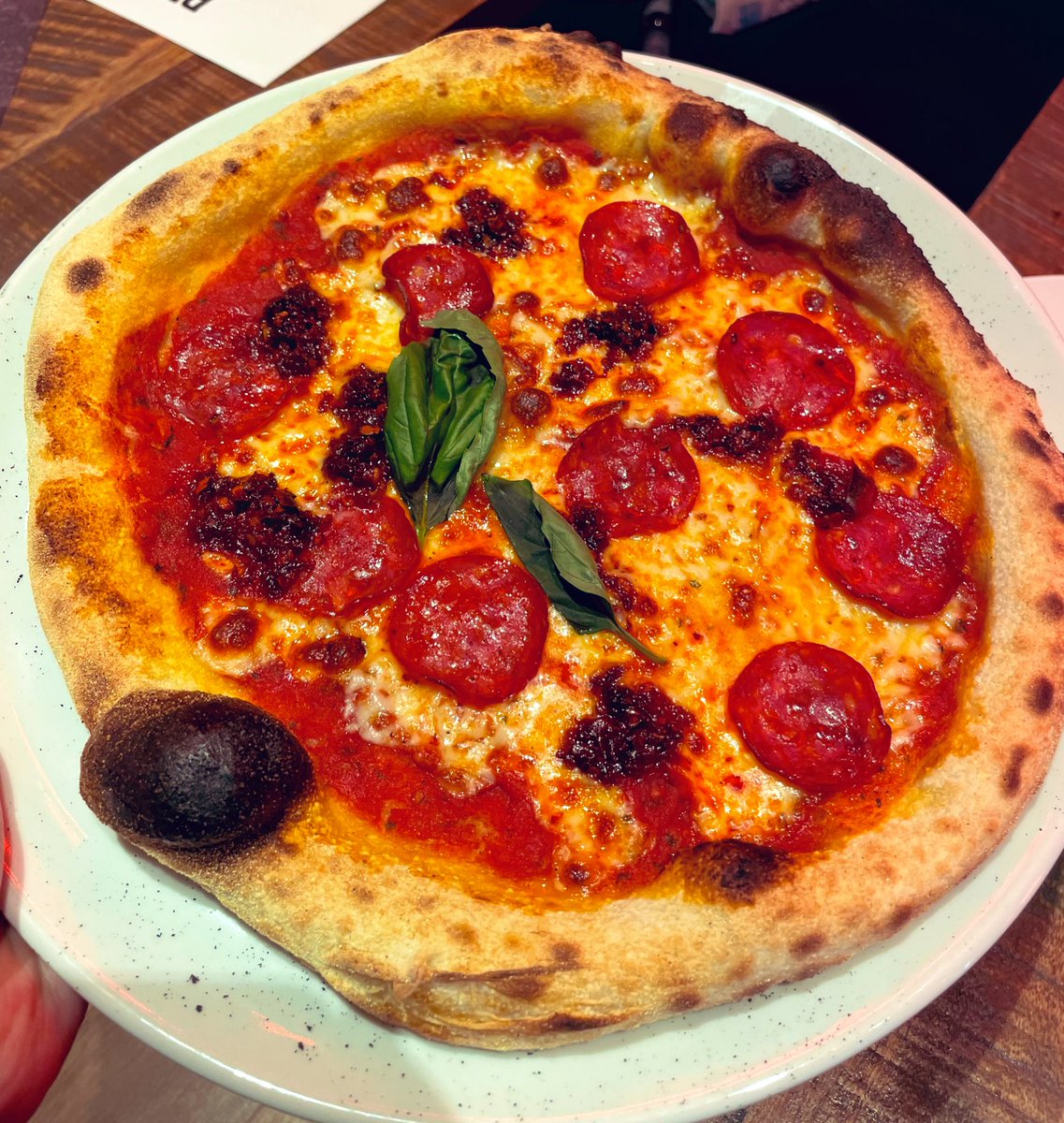 JeremysFoodTour's tweet photo. Quality pizza from Pizza Punks, Nottingham! The sourdough base was flavourful & the toppings were good. Pepperoni and ‘nduja a fine combination! Longer wait than I’d expected but it was busy in there! 🍕 #Nottingham #PizzaPunks #Pizza #JeremysFoodTour #FoodBlogger @PizzaPunksUK https://t.co/36vnEfi9KM