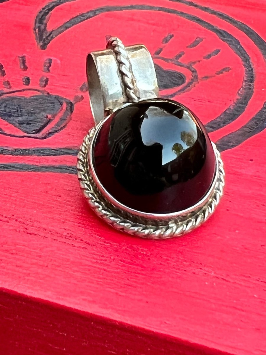 Excited to share this item from my #etsy shop: 925 Silver and Onyx Pendant Slide for Wide Chain or Scarf Beautiful Silver Braid Accent #charmsforbracelet #charmbracelet etsy.me/3V20sgV